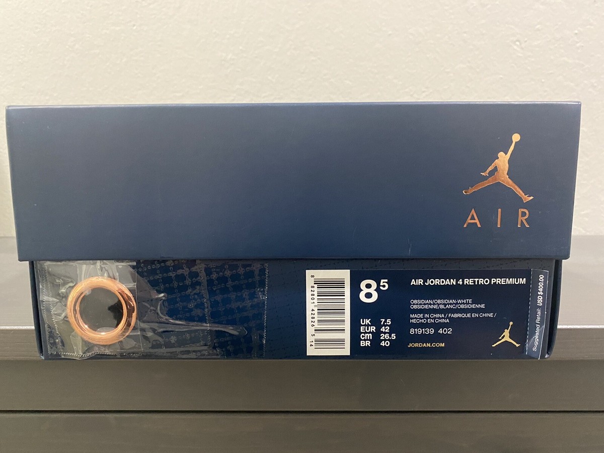 ナイキ箱 Size 8.5 - Nike Air Jordan 4 Retro Premium (Obsidian/Obsidian