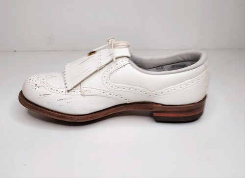 VTG Footjoy Classic Kiltie Golf Shoes Cleats Spikes White Wingtip Tassel 90209 - Picture 6 of 12