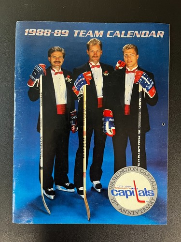 1988-89 Team Calendar Washington Capitals 15th Anniversary w/ Rod Langway
