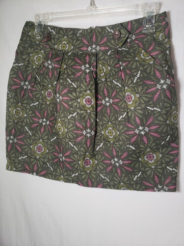 Forever 21 XXI Green Floral Pleated Skirt Sz S - Picture 4 of 10