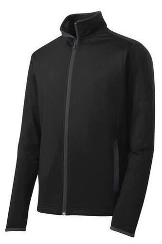 Sport-Tek Moisture Wicking Stretch Full Zip Jacket - ST853 - Black - Choose Size