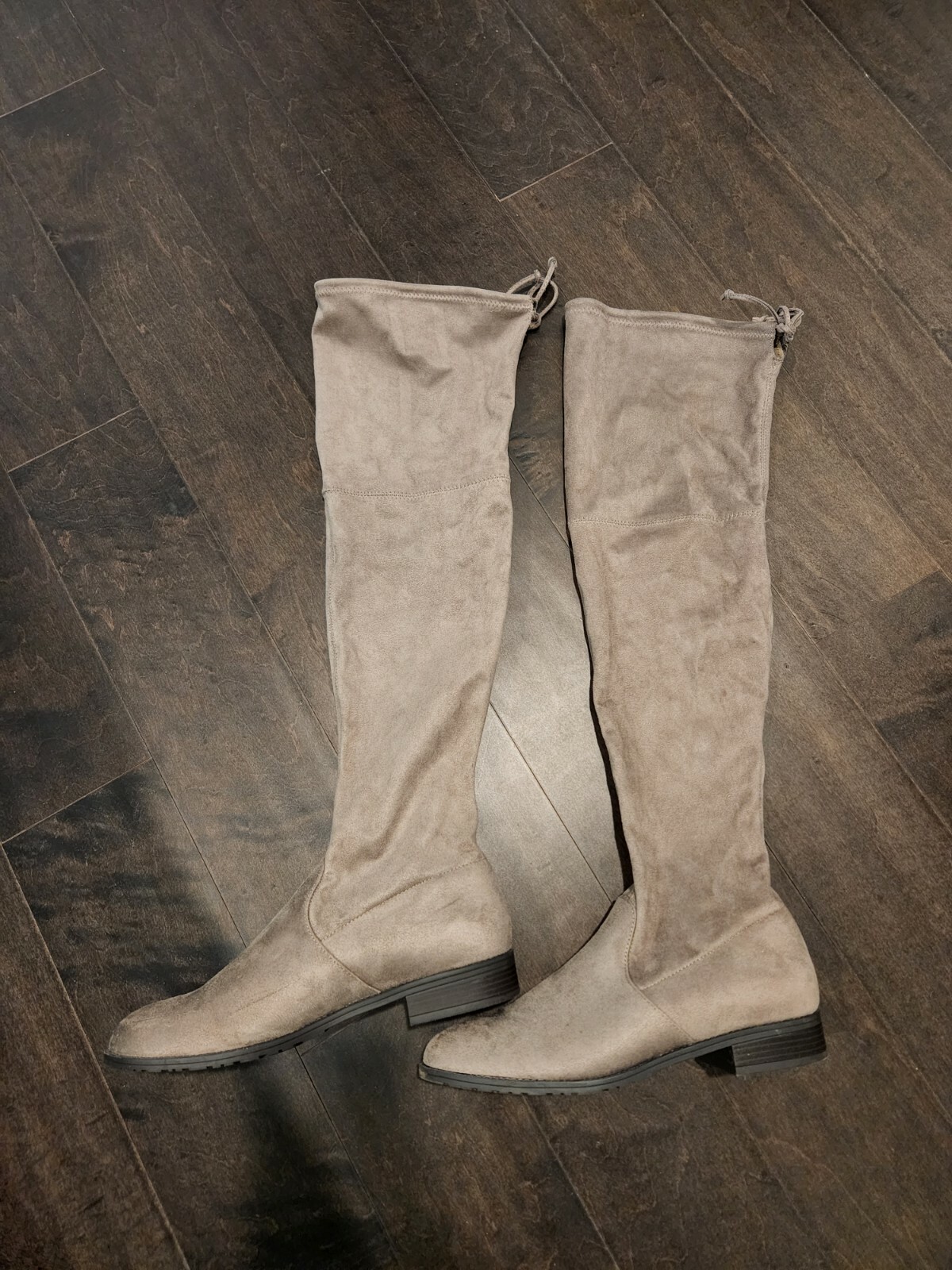 Unisa Over The Knee Boots Suede Taupe 