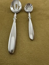 Bistro Mirror Slotted Serving + Sugar Spoon Solid  Hampton Stainless Mint