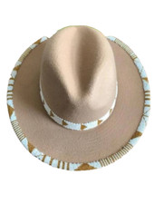 Beige African Fedora Hats/ Masai Hats/ Beaded Hats/ Fedora/ Summer Ha