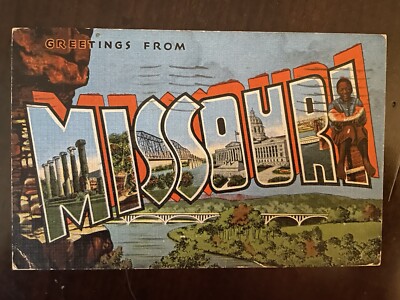 Four Vintage Postcards  Greetings from Missouri, 3 are postmarked 1950's