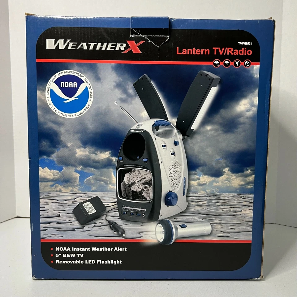 NOAA: WEATHER X - LANTERN  TV / RADIO MODEL TVWB534 W/ INSTANT WEATHER ALERT - Image 3 of 4