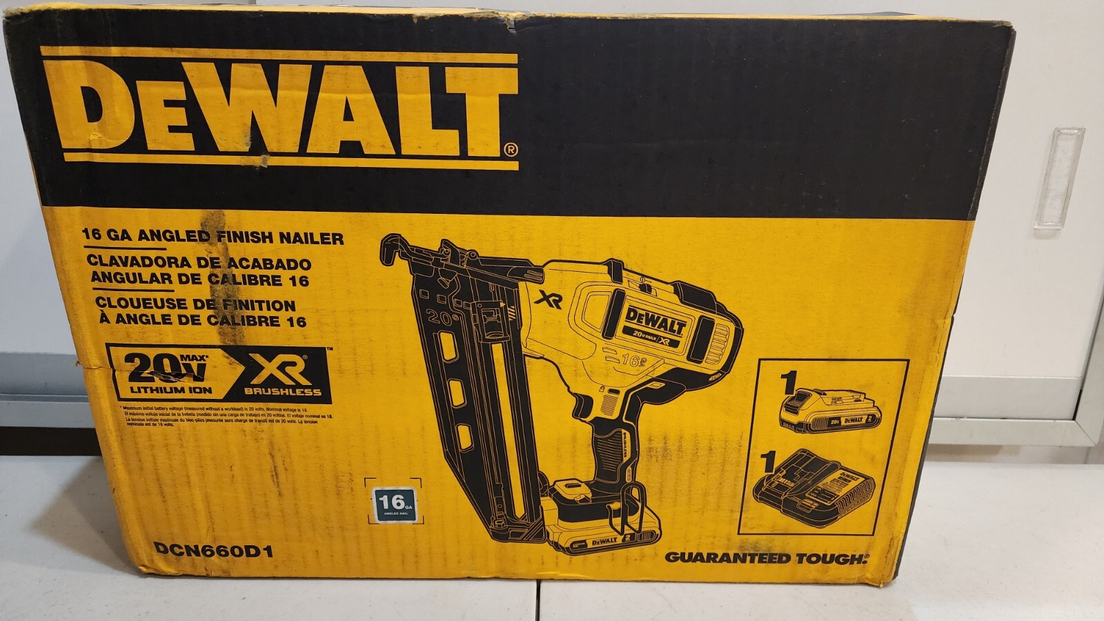 DEWALT DCN660D1 ANGLED FINISH NAILER KIT 20V MAX XR 16GA eBay