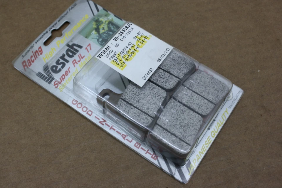 04-10 PASTILLAS FRENO DELANTERAS SUZUKI GSXR 600 750 1000 ALTO RENDIMIENTO CARRERAS VESRAH Foto 2 de 4