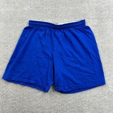 Russell Sweat Shorts Youth Size Large Blue Pull On Elastic Unlined Cotton