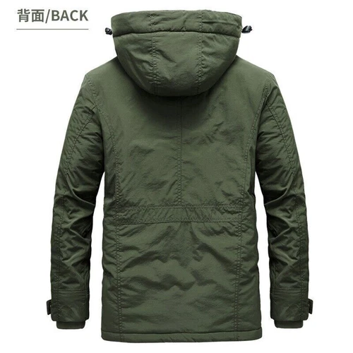 Men's Winter Fur Lined Jacket Parkas Waterproof Hooded Long Thick Warm Outerwear - Picture 4 of 20