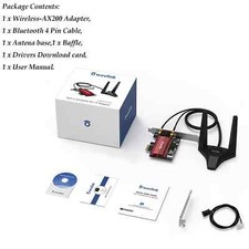WAVLINK WiFi 6 AX3000 Network Card PCIE Adapter 802.11ax Dual Band Bluetooth 5.2