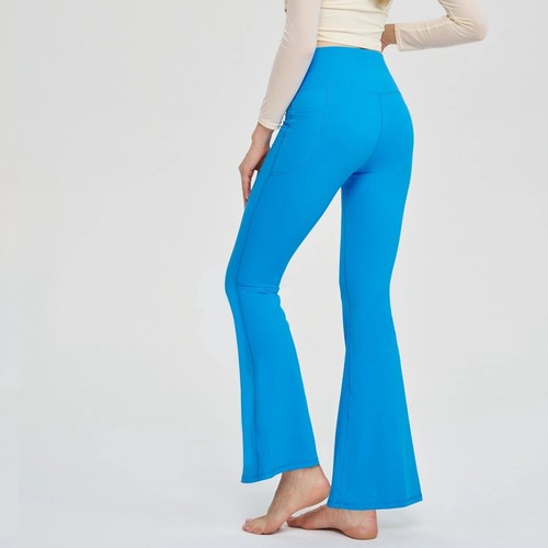 Girls Flared Leggings Yoga Pants Children Gym Workout Leggins Kids Bell Bottoms - Picture 11 of 12