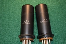 JAN CRC 1619 RCA Metal Audio Receiver Radio Power Vacuum Tubes Match Tested Pair