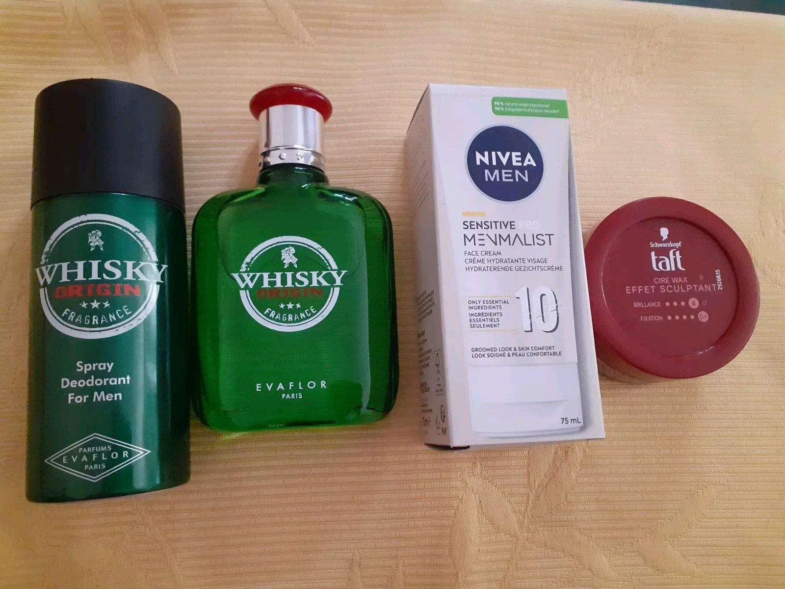 Eau de Toilette WHISKY Cire Coiffante TAFT et Crème Homme NIVEA