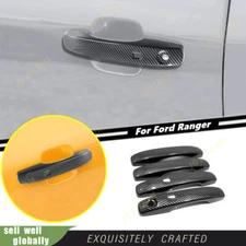 For 2023-2025 Ford Ranger ABS Carbon Fiber Car Smart Door Handle Cover Trim Set
