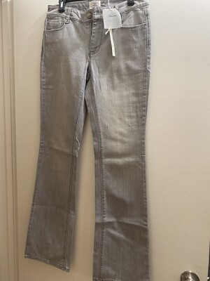 NWT  WHITE HOUSE BLACK MARKET WHBM Womens Gray Grey Blanc Fit Boot Leg Jeans 4