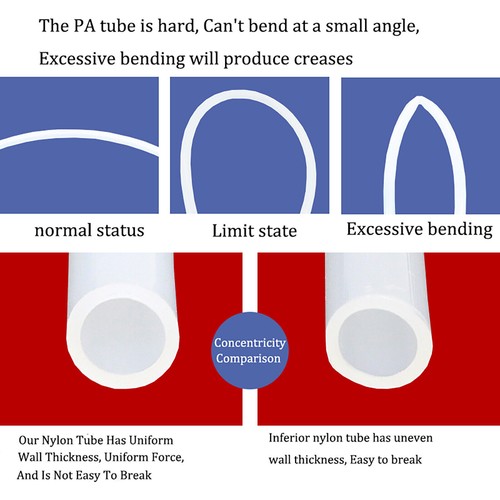 PA6 Nylon Tube Hard Pipe - Pneumatic Air Chemicals Fuel Oil Tubing ID 2.5mm-10mm - Picture 6 of 11