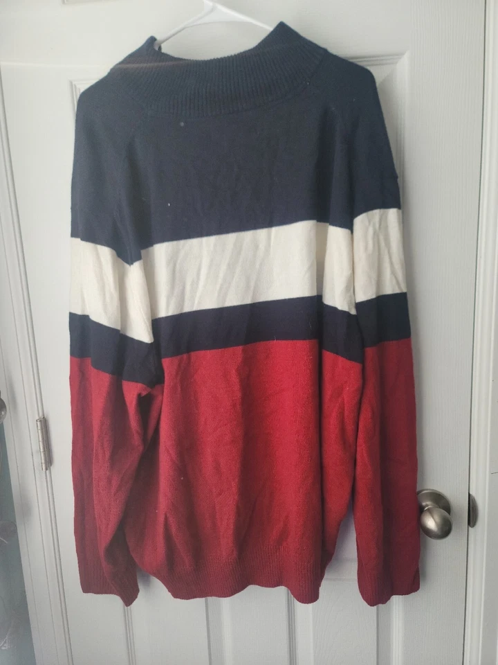 NWT U.S. Polo Assn. Blue/Red/White 1/2 Half Zip Long Sleeve SZ 3XL MSRP 80.00 - Image 2 of 4