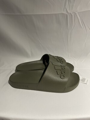 adidas Olive Green Slip-On Slide Adidas Adilette Aqua Slides Olive Green Men main image 4