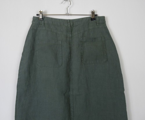 Seasalt Linen Midi Skirt Rosewell Farm Green Dark Balsam Size 8 - 14 RRP £69.95 - Picture 5 of 12