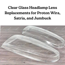 Clear Glass Headlamp Lens Replacements for Proton Wira, Satria, and Jumbuck