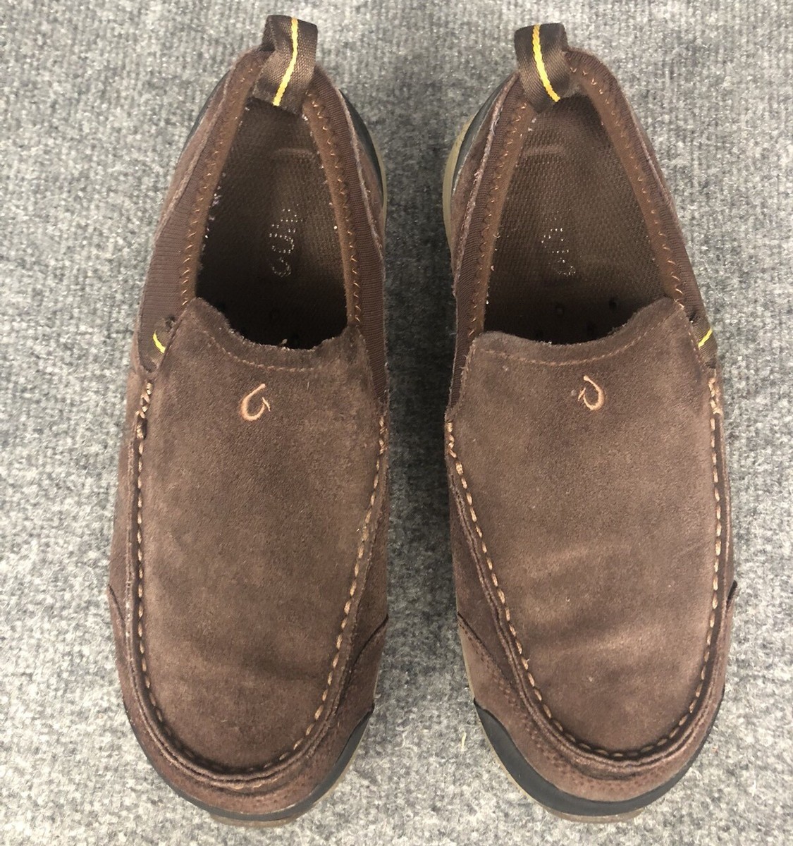Olukai Mens Sz 8 Kama Hele Brown Suede Slip on Loafer Casual  display picture 3