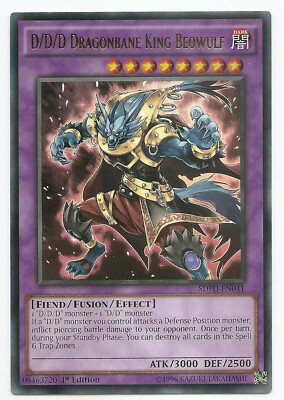 D/D/D Drachenfluch König Beowulf SDPD-DE041 Ultra Rare Yu-Gi-Oh Karte 1. Auflage Neu