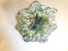 Vintage Signed  10 inch Art Glass Flower