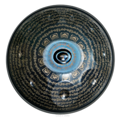 Handpan 22 Inch 9-note Professional Handpan Drum Handmade Blue - Sanskrit