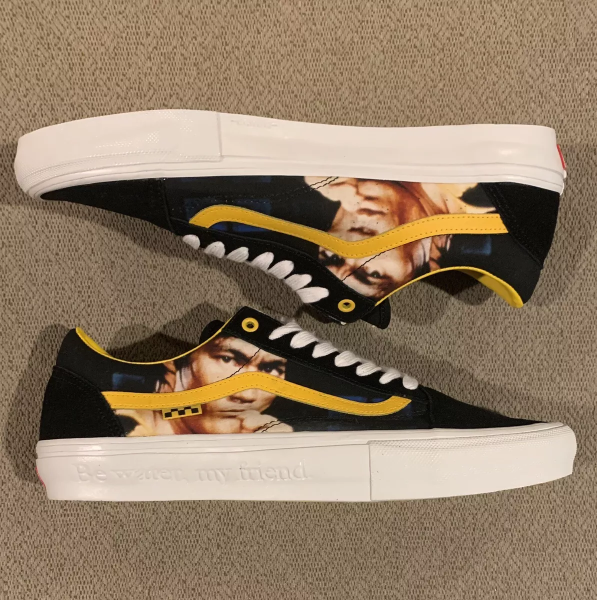 Vans X Bruce Lee Old Skool Skate Shoes Black Yellow Mens Size 13 VN0A5FCBY23