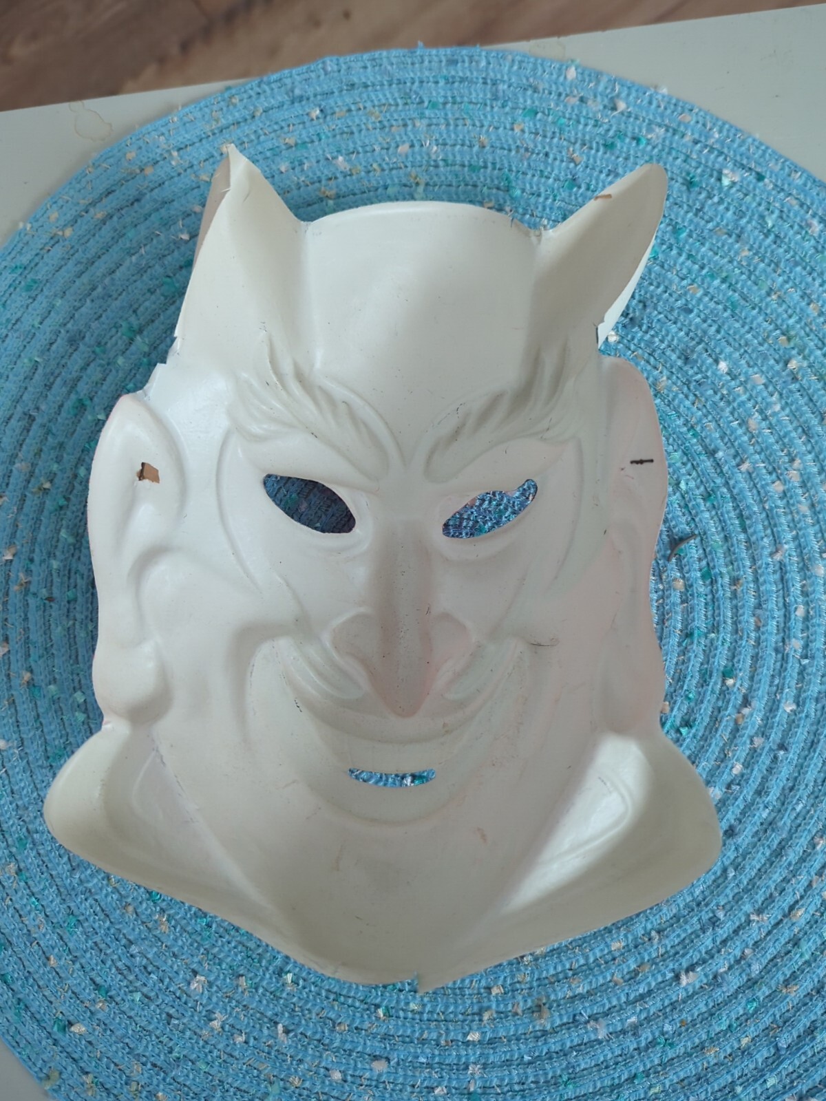 Vintage Devil Holloween Mask 60's 70's Black Light Reactive Great