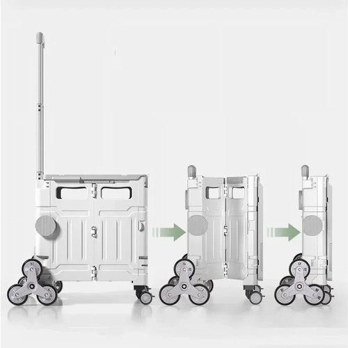 Trolley Pull Rod Rear Shopping CartOutdoor Folding Portable Shopping Carts Hand - Picture 2 of 13