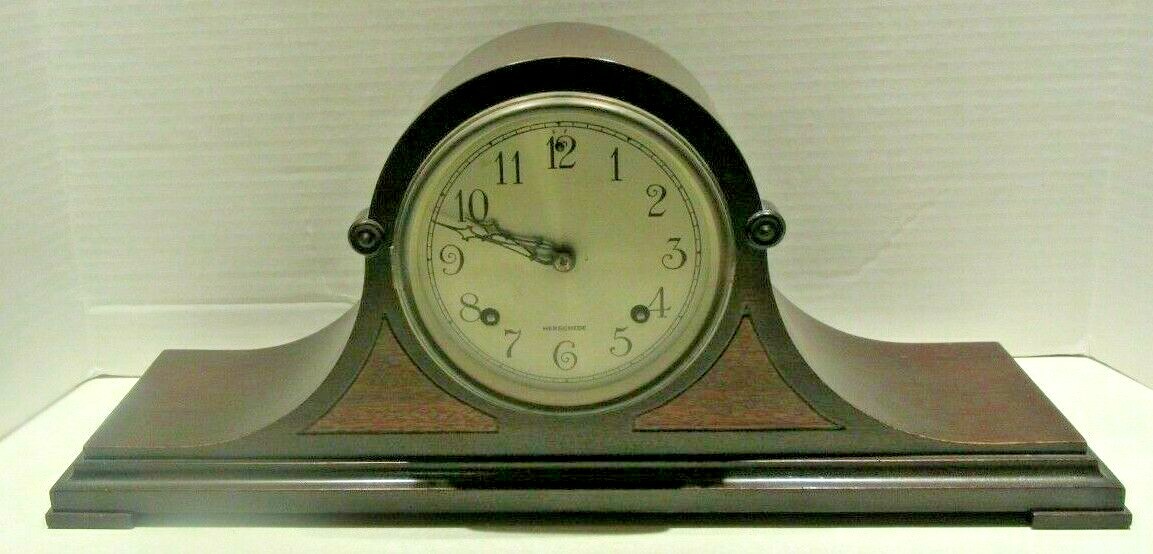 Vintage Herschede Mantel Clock - Mahogany Case Two Tone Finish No 5052 1925-1928