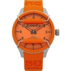 Superdry Orologio Casual Uomo SYG240BO – Nero, Cinturino In Silicone, Cassa Arancione, 50m Water Resistant