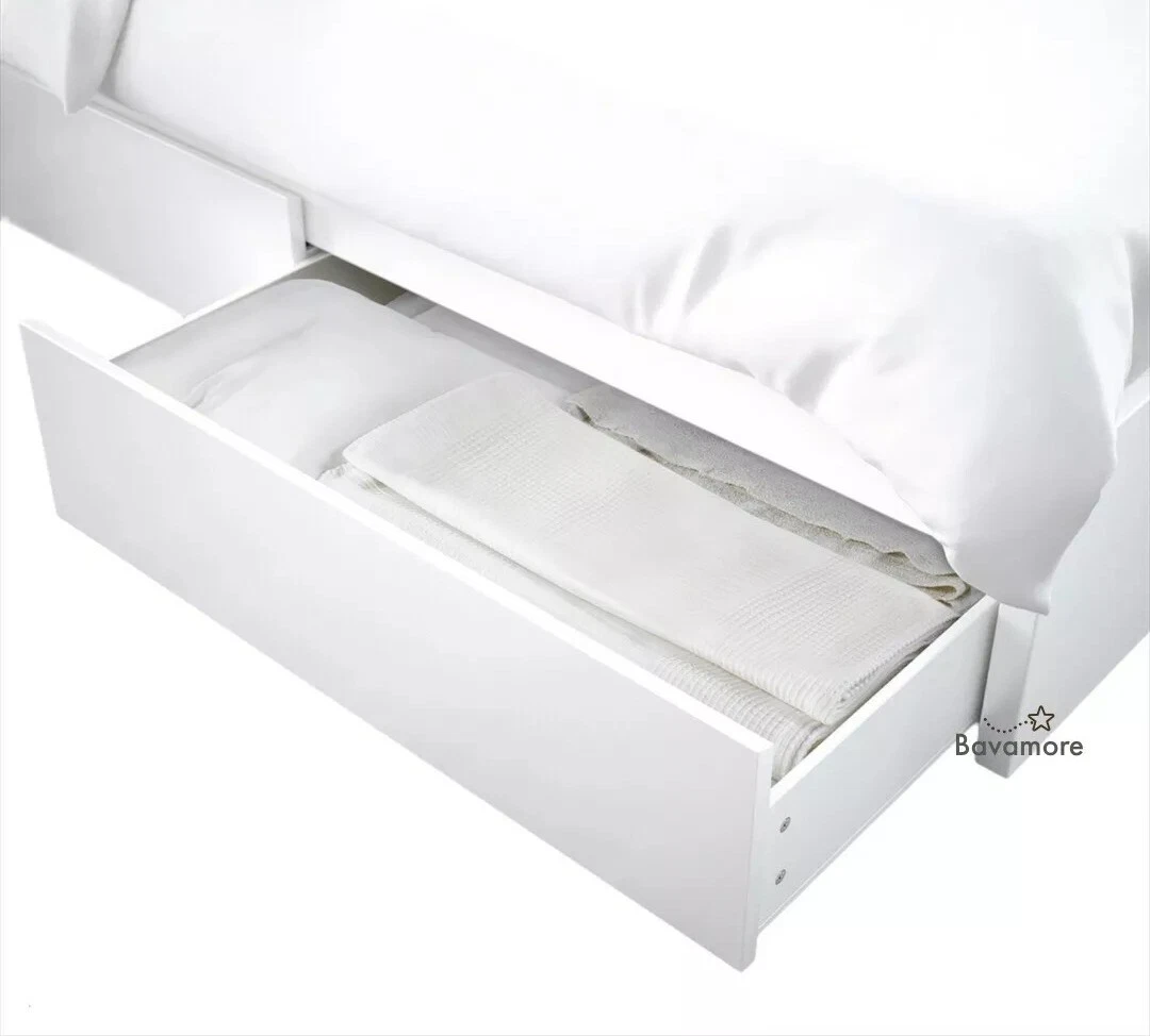 IKEA MALM Underbed Storage Box for High Bed White Queen King