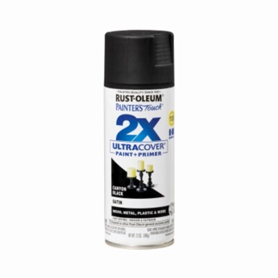 Rust-Oleum 346951 Painters Touch Satin Canyon Black 2X Spray Paint - Pack of 12