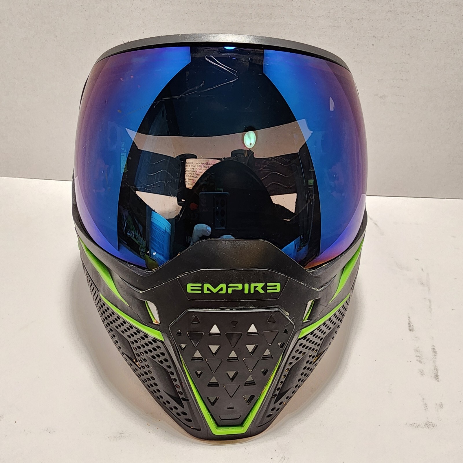 Empire EVS Paintball Mask - Black/Lime Green w/ Blue Mirror Lens (21725)