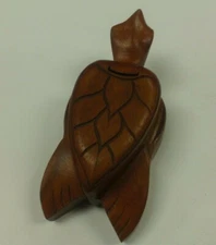TURTLE WOOD PUZZLE JEWELRY BOX HANDCRAFTED