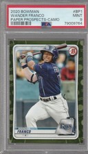 2020 Bowman Paper Prospects Camo #BP1 Wander Franco Baseball Card RC PSA 9