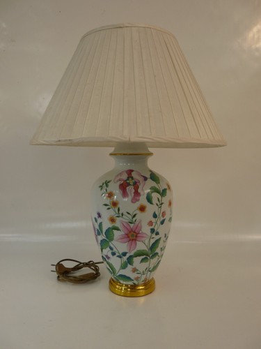 Große Vintage Porcelain DE Paris Tisch Lampe