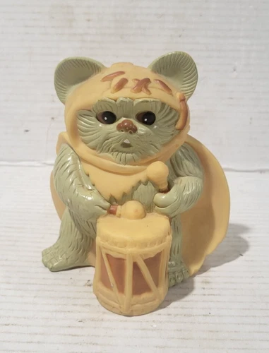 Vtg 1980's Star Wars Wicket the Ewok Coin Piggy Bank with Stopper Vinyl