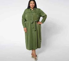 #542 Studio Park Regular Woven Long Sleeve Shirtdress Sioze XL