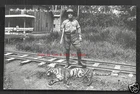 Sultan Ibrahim of Johore rppc Hunting Tiger Gun Malaysia 1920s