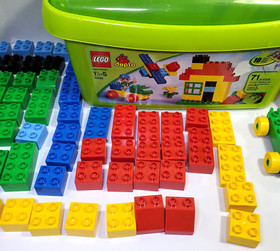 Lego Duplo Building Blocks #5506 With Green Box 72 Pieces READ