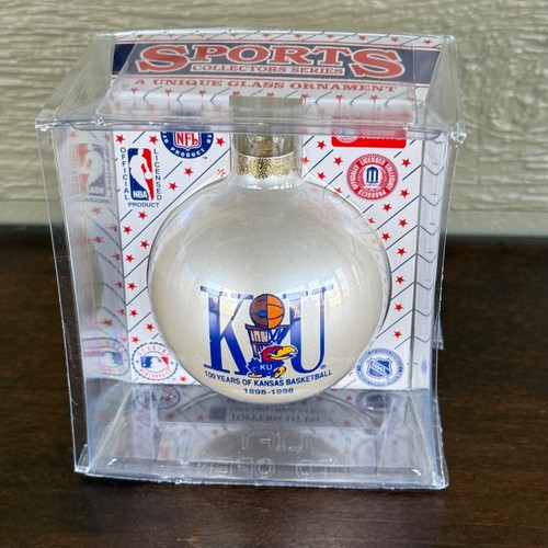 Vintage KU 100 Years of University of Kansas Basketball Ornament 1998 in Package - Picture 3 of 10