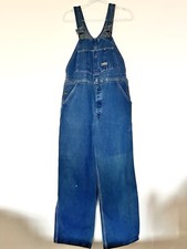 VTG OshKosh B'Gosh Overalls Men's 35x28 Sanforized Vestbak UNION MADE Denim Bib