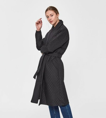Maxi Abrigo Edredón Negro Just Femenino Talla XS Nuevo con Etiquetas $175 - Imagen 3 de 10