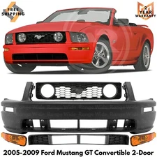 Front Bumper Paintable Kit With Turn Signal Lamps For 2005-2009 Ford Mustang GT