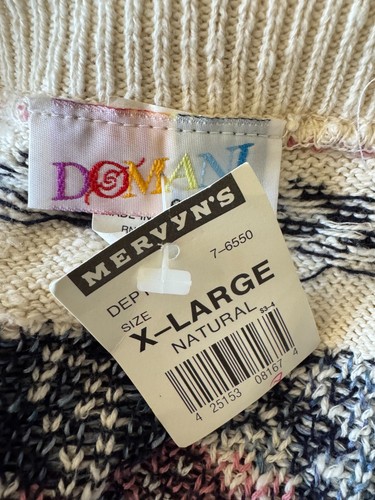 NWT Vtg Domani Girl's Cardigan Sweater Sz XL 16 Heart Buttons Floral 1980 Sm/Med - Picture 5 of 5
