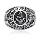 925 Sterling Silver Freemason Masonic Master Mason Compass Ring